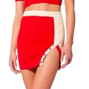 Solid & Stripped The Anna Red and Ivory Miniskirt- Size Small